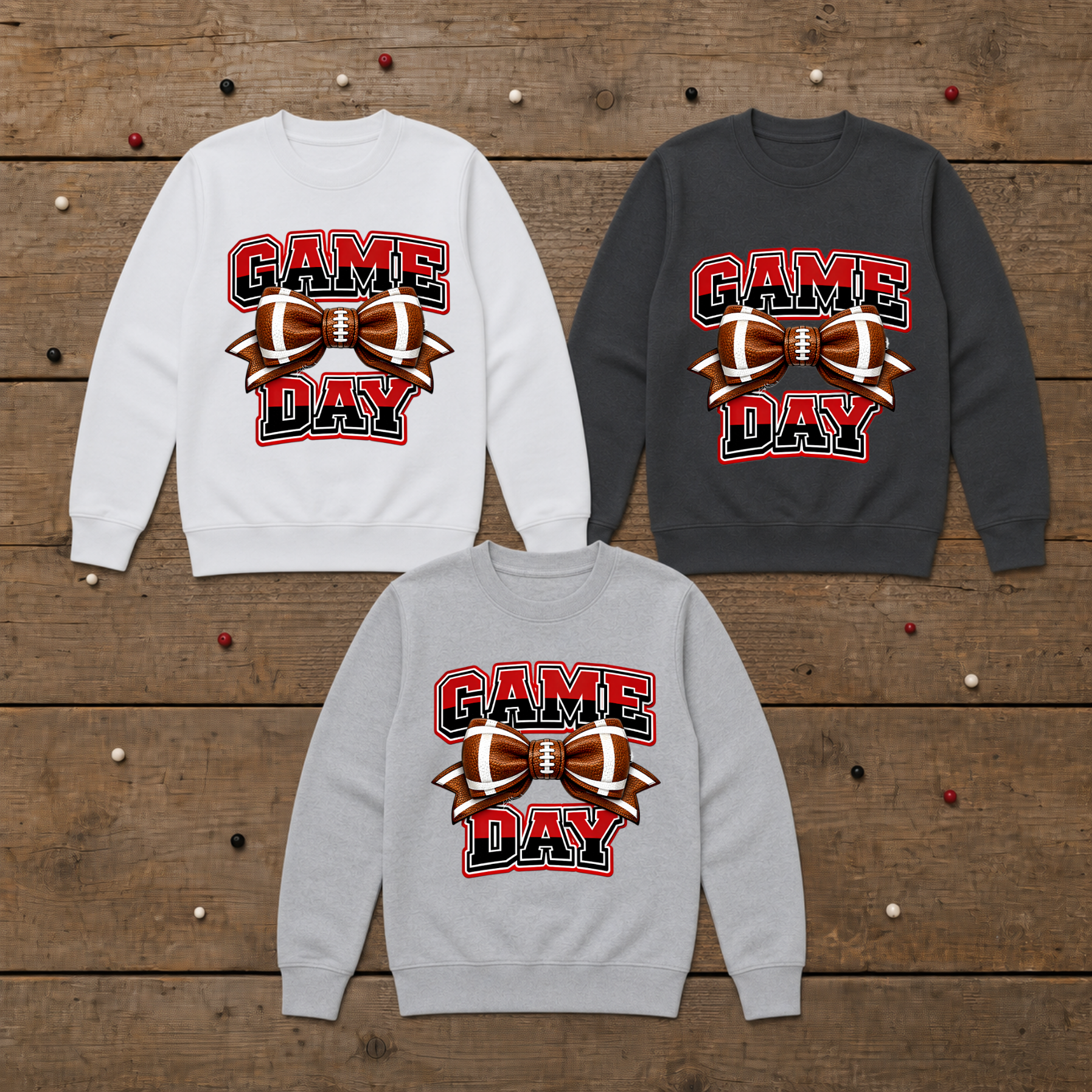 Houn Dawgs Football Bow Sweatshirt