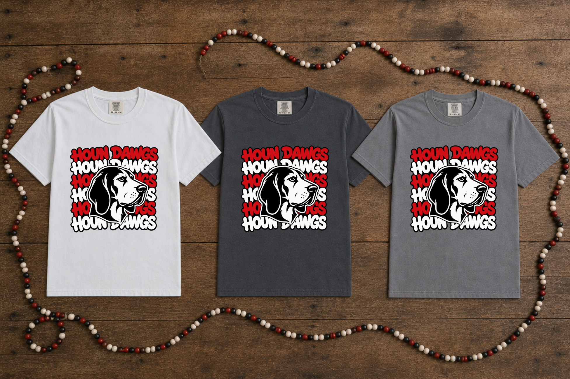 Comfort Colors - Houn Dawg Red and White