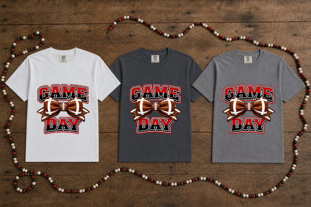 Comfort Colors - Houn Dawg Football Bow