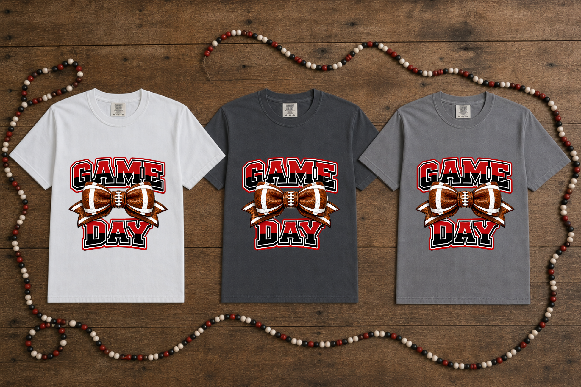 Comfort Colors - Houn Dawg Football Bow