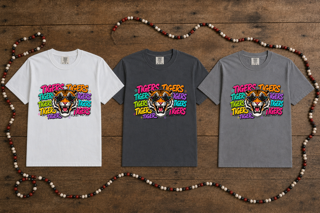 Comfort Color- Tigers Bright w/Mascot