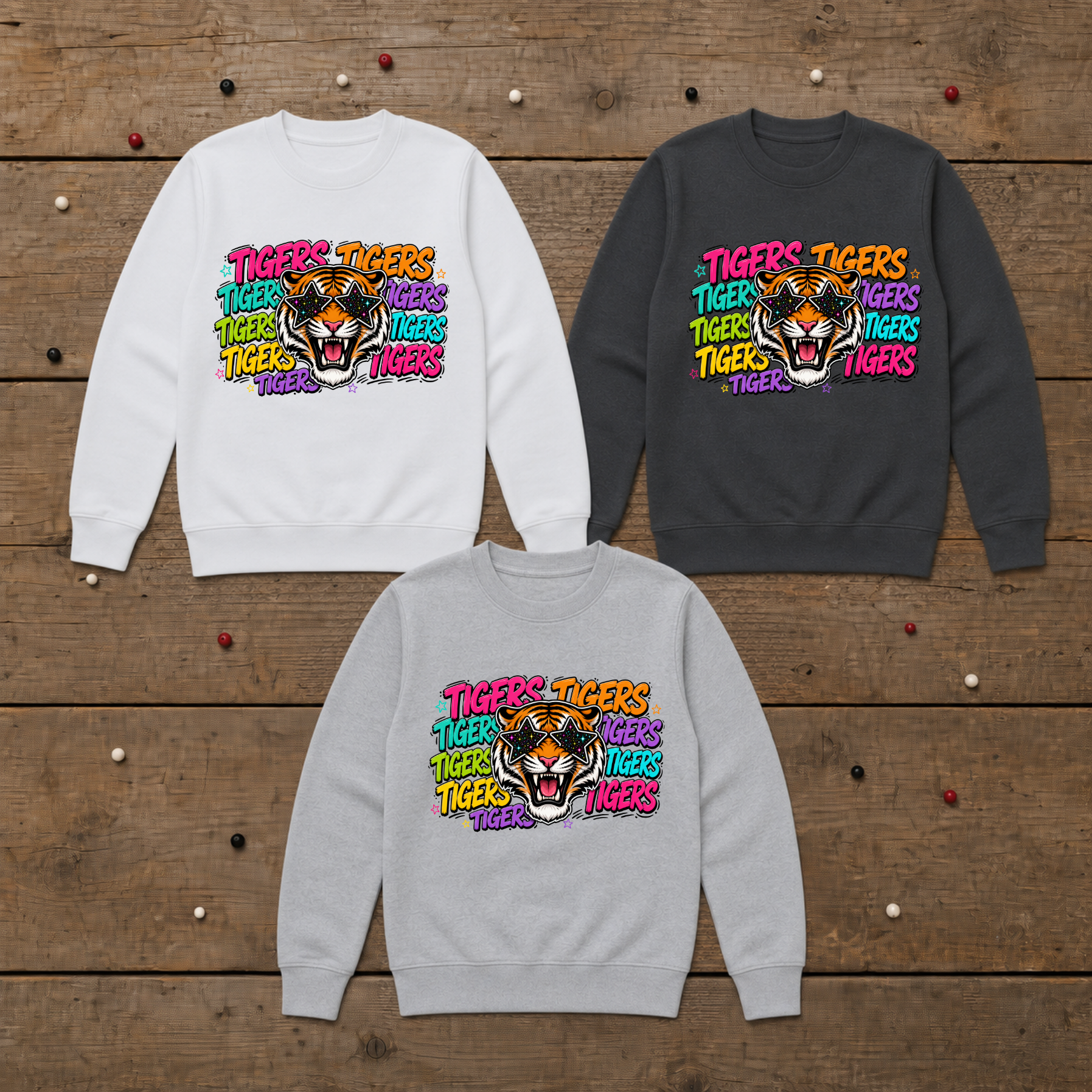 Tigers Bright w/Mascot Sweatshirt