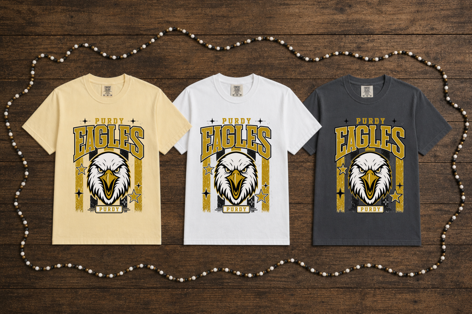 Comfort Colors -Purdy Eagles Stripes
