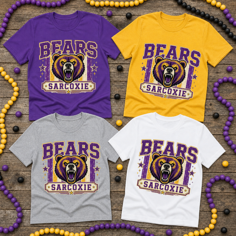 Sarcoxie Bears Stripes with Mascot