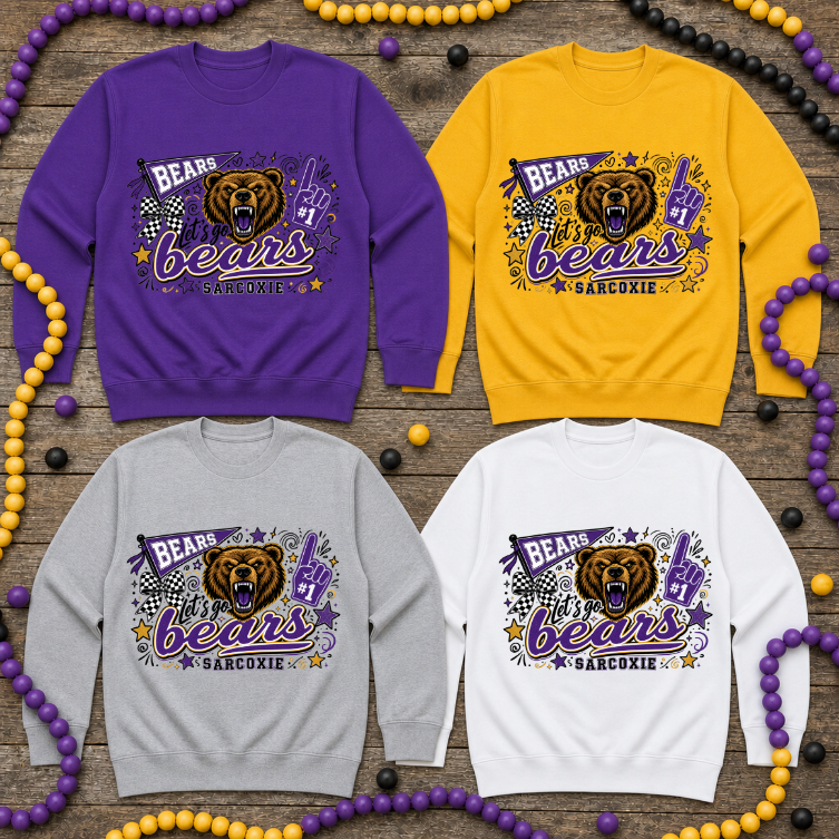 Sarcoxie Bears Mascot/Pennant Sweatshirt