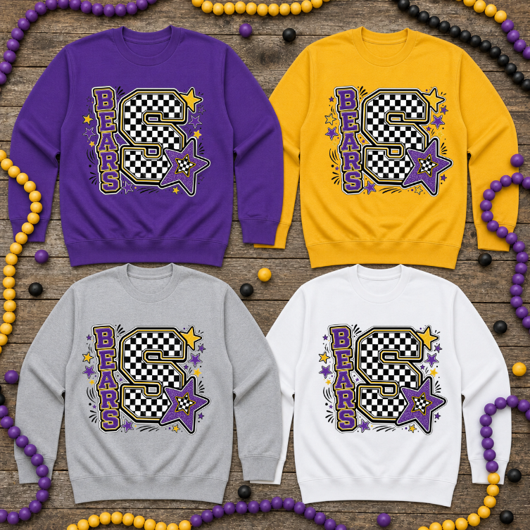 Sarcoxie Bears Checkered S Sweatshirt