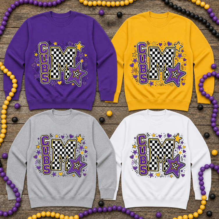 Monett Cubs Checkered M Sweatshirt